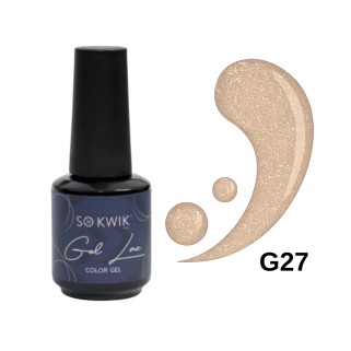 SoKwik Oja Semipermanenta G27 Glitter Nude Auriu 15ml