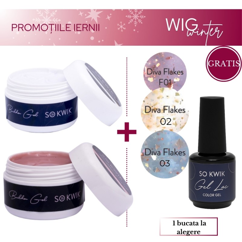 Pachet Promo SoKwik Builder Gel + Oja Diva Flakes GRATUIT