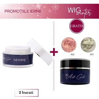 Pachet Promo SoKwik Builder Gel Clear Light + 3D ART Gel CADOU