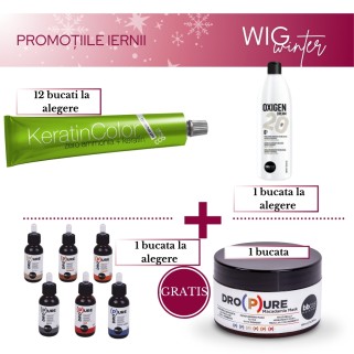 Pachet Promo Keratin Color 12 Vopsele + Oxidant + 2 Produse CADOU
