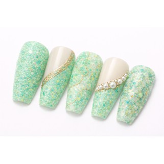 gel decorativ efect mineral verde menta mint quartz canvas gel s05 sokwik