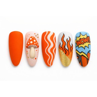 gel decorativ portocaliu mat electric orange canvas gel c05 sokwik