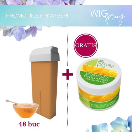 Pachet 48 cartuse ceara naturala Roial cu crema antifoliculita