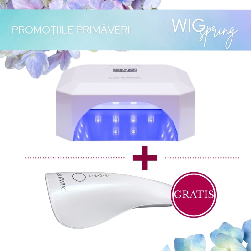 Pachet Promo Lampa unghii SoKwik White Diamond + Lampa portabila Mini Glow GRATUIT