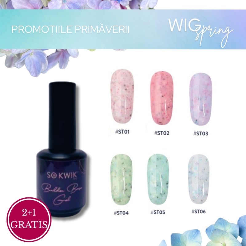 Pachet Promo 2+1 SoKwik Builder Base Gel Stone Style Collection 15ml (TPO Free si Hema Free)