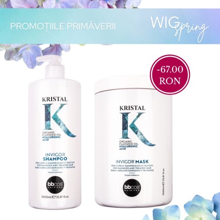 Pachet BBcos KRISTAL INVIGOR sampon si masca 1000ml