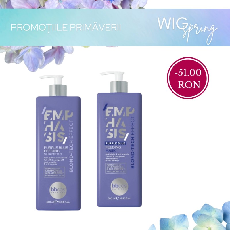 Pachet Promo – Sampon + Masca BBcos Emphasis Blond Tech Purple Blue 500ml