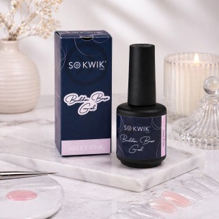 SoKwik Builder Rubber Base Gel Milky Pink (15ml) – Gel de baza flexibil si ultra-aderent