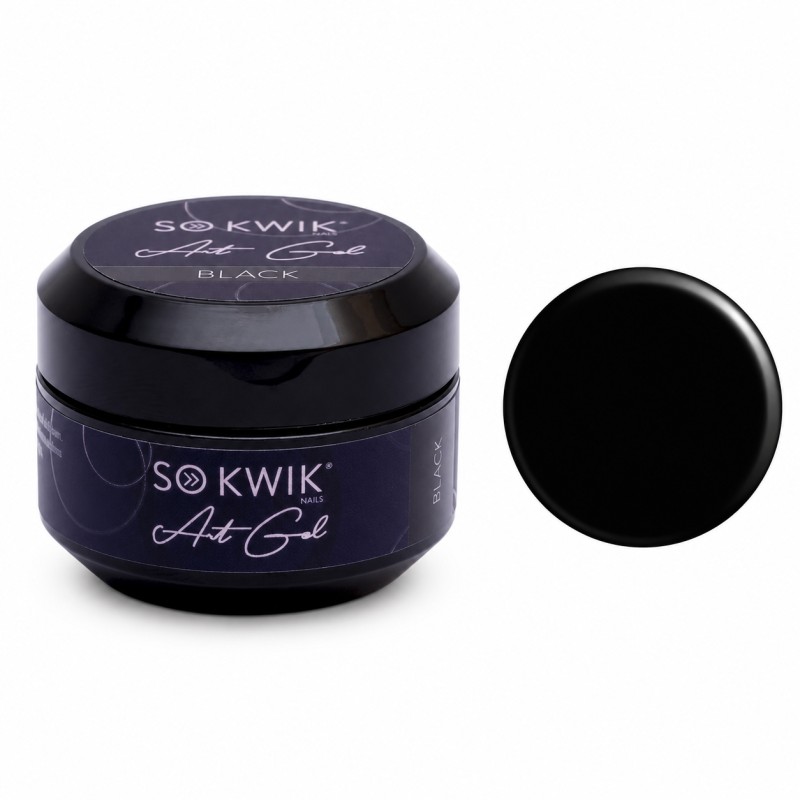 Gel decor unghii negru – Art Gel Black 02 SoKwik 15g TPO Free si Hema Free