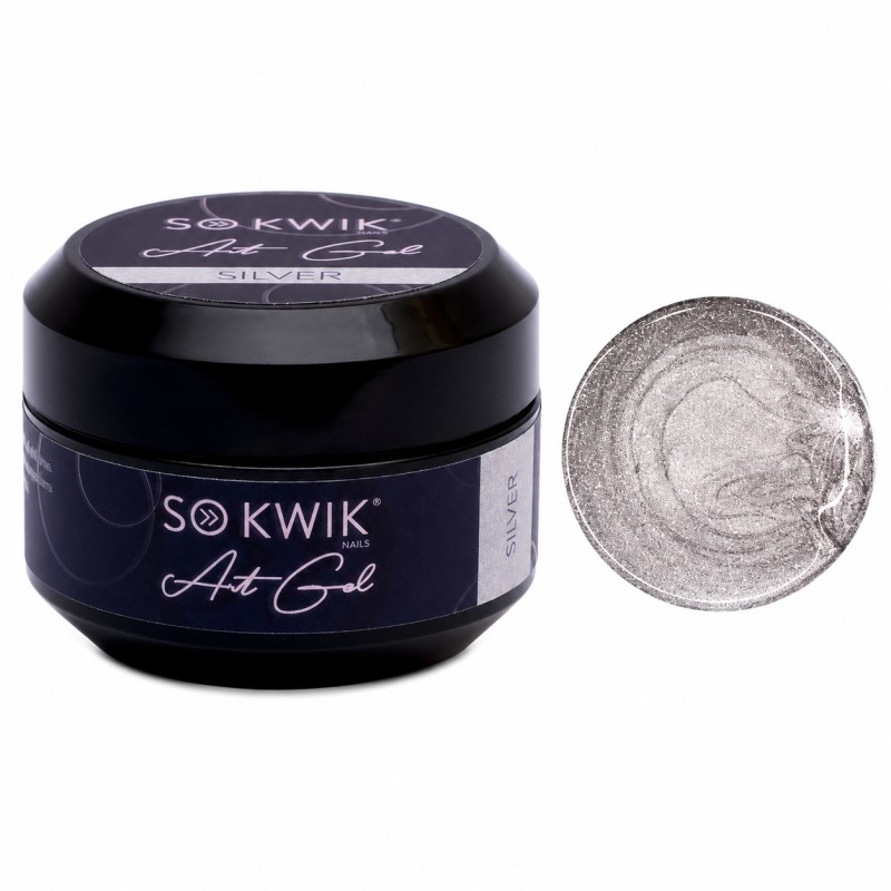 Gel decor unghii argintiu – Art Gel Silver 04 SoKwik 15g TPO Free si Hema Free Gel decor unghii argintiu – Art Gel Silver 04 SoKwik 15g TPO Free si Hema Free