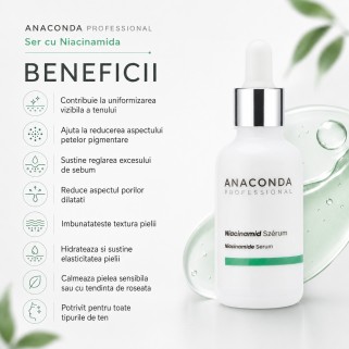 ser pentru uniformizarea tenului cu Niacinamida Anaconda Professional 30ml
