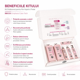 Kit profesional BBCOS Emphasis Color Tech pentru par vopsit si tratat