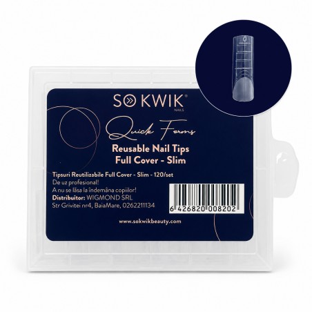 Tipsuri reutilizabile SoKwik Quick Forms Full Cover Slim 120 buc