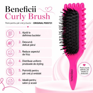 Perie pentru par cret si definirea buclelor ORIGINAL Curly Brush P005721