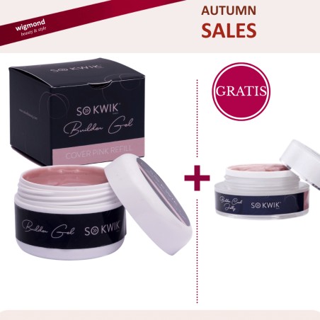 Pachet Promo SoKwik Builder Gel Cover Pink Refill 50ml cu Builder COOL Jelly Cover Pinky 15ml gratis