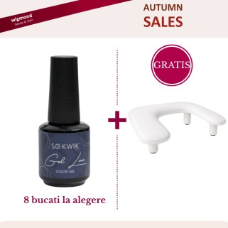 Pachet Promo 8 Oje Semipermanente SoKwik 15ml la alegere cu Suport Mana Ajustabil Alb gratis