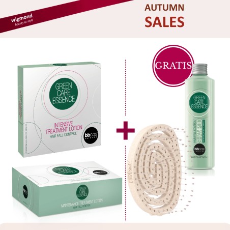 Pachet Promo BBCOS Green Care Essence fiole impotriva caderii parului cu sampon si perie masaj capilar gratis