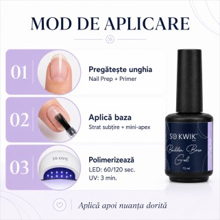 Base Gel Unghii Rubber Clear (15 ml)