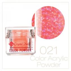 Crystal Nails - Praf acrylic colorat - 21 - Portocaliu deschis cu sclipici  7g