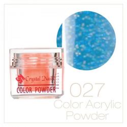 Crystal Nails - Praf acrylic colorat - 27 - Albastru deschis cu sclipici  7g