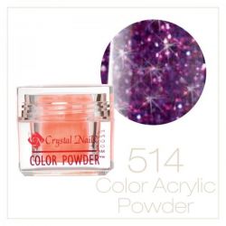 Crystal Nails - Praf acrylic colorat - 514 -  Violet-malin brilliant  7g