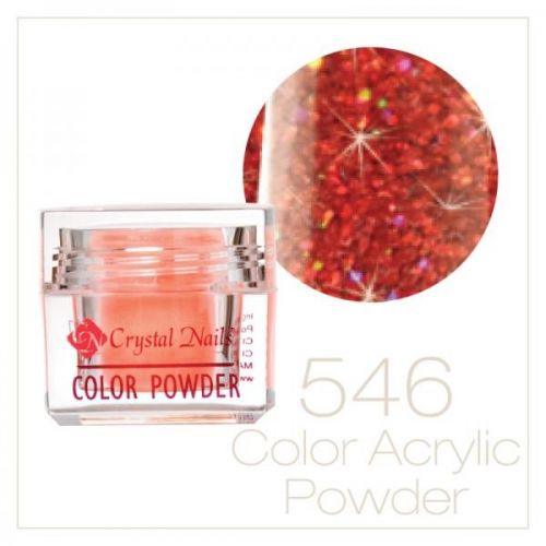 Crystal Nails - Praf acrylic colorat - 546 - Rosu irizat brilliant  7g