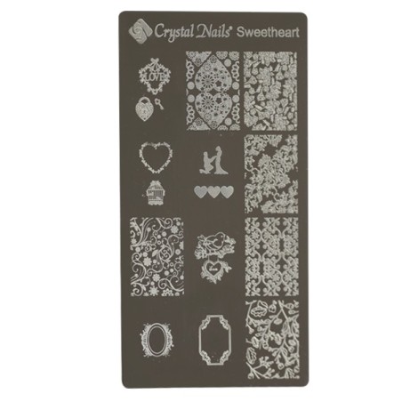 Crystal Nails - Stamping Plate -Sweetheart (matrita pt stampila)