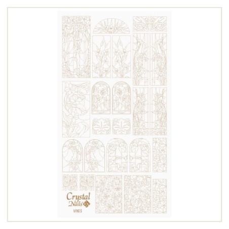 Crystal Nails - Water Decal Coloring Style - Abtibilde pentru Contur Modele - Vines Gold