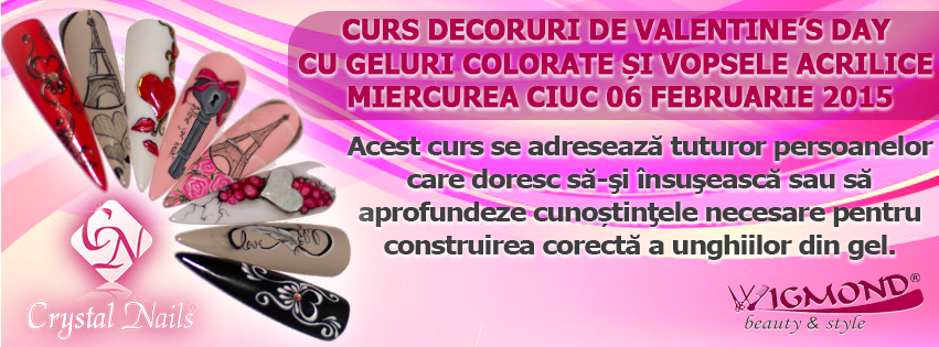 Curs Decoruri de Valentine’s Day cu geluri colorate si vopsele acrilice Miercurea Ciuc 06 februarie 2014