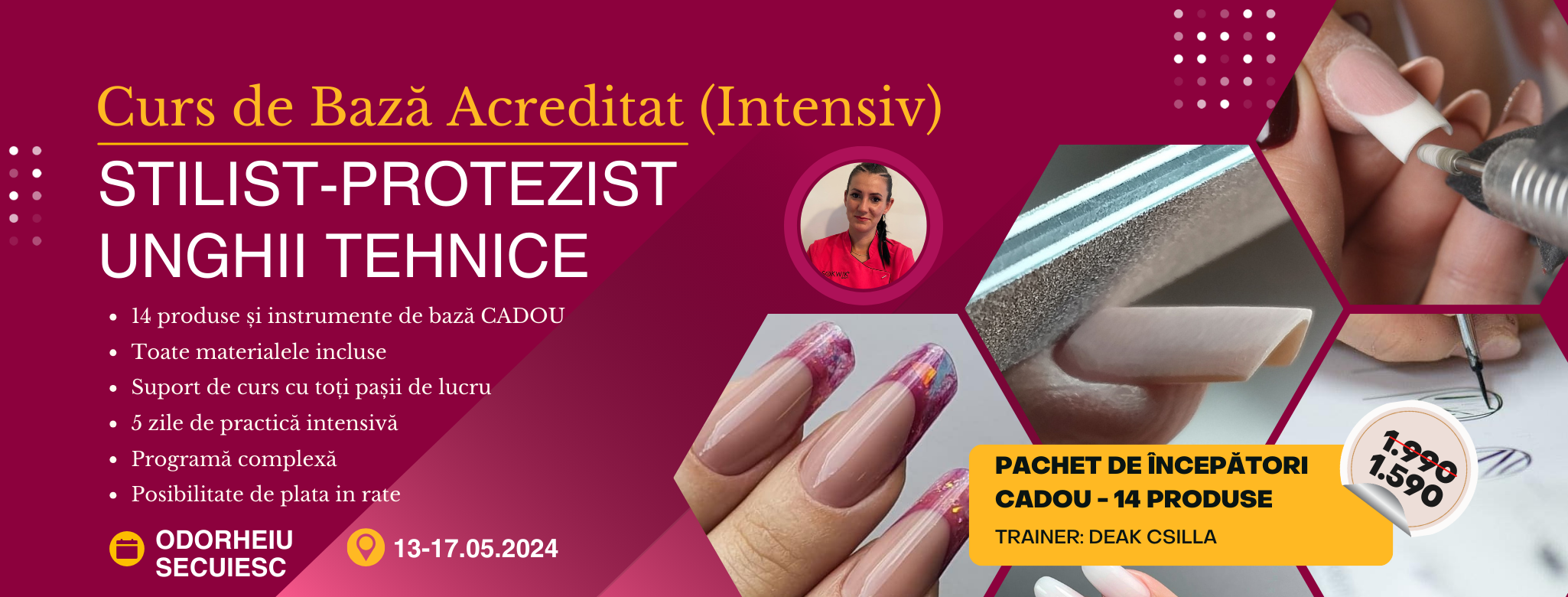 Curs de Baza Acreditat STILIST-PROTEZIST UNGHII TEHNICE (Intensiv) – Odorheiu Secuiesc