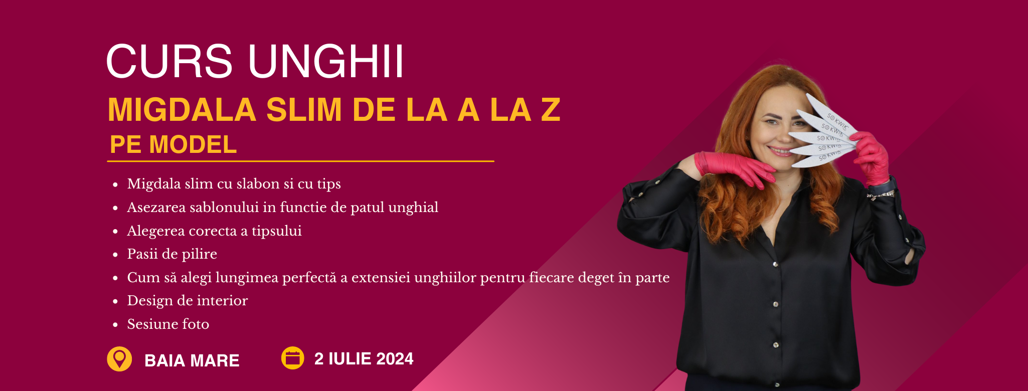 Curs Perfectionare Unghii - Migdala Slim de la A la Z pe model (Baia Mare)